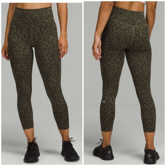 51. Lululemon Base Pace High-Rise Tight 25"-Intertwined Camo Medium Olive/Size 6 - Picture 1 of 5